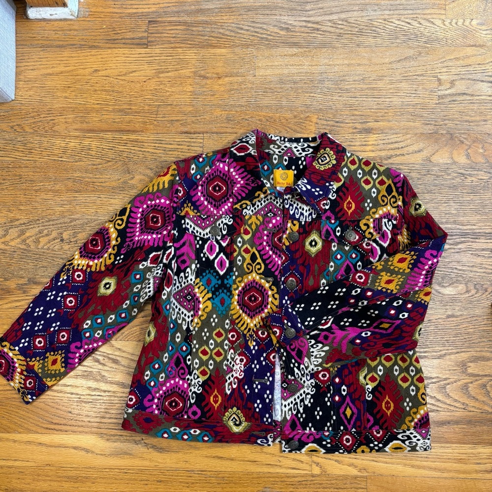 Ruby Rd. Jacket Blazer Multicolor Patterned Bohemian - Picture 3 of 8